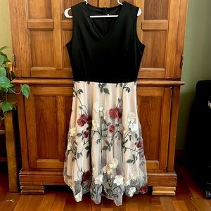 Amazon purchase. Black and tan embroidered dress. Large.